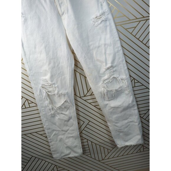 AGOLDE Women's 90s Mid Rise Loose Fit in White Out Distressed Jeans Size 25 - Picture 7 of 10